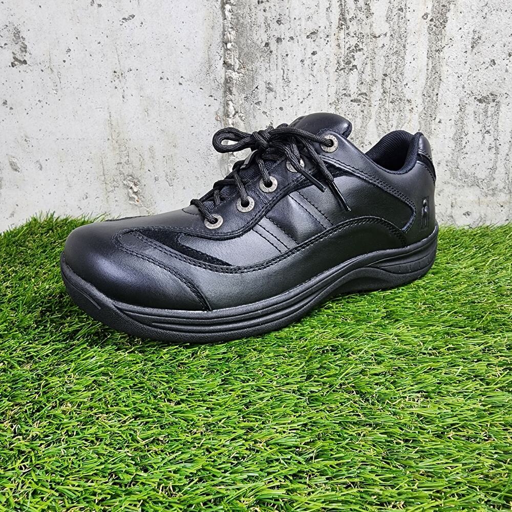 MSRP $135 Mozo Culinary Leather Slip Resistant Work Shoes Men 9.5 Black